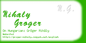 mihaly groger business card